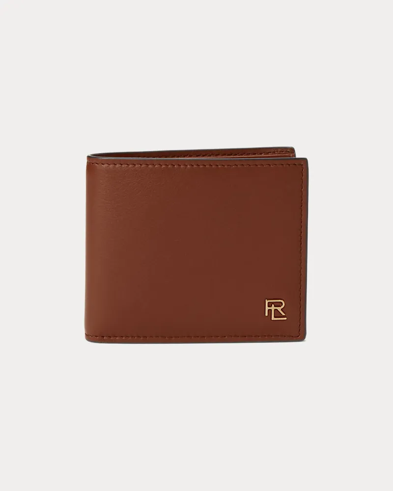 Ralph Lauren Brieftasche aus poliertem Kalbsleder Brown