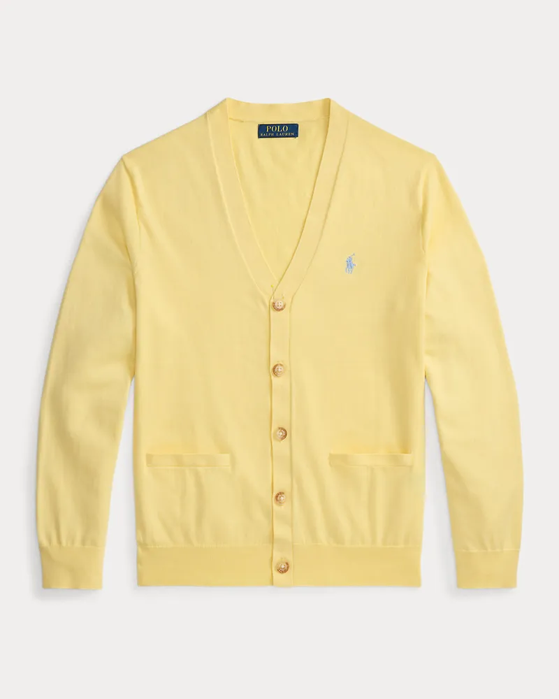 Ralph Lauren Strickjacke mit V-Ausschnitt Yellow