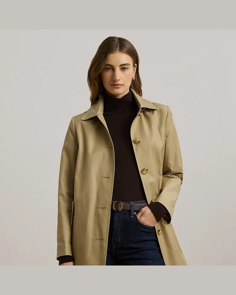 Ralph Lauren Balmacaan-Mantel mit Kapuze Tan