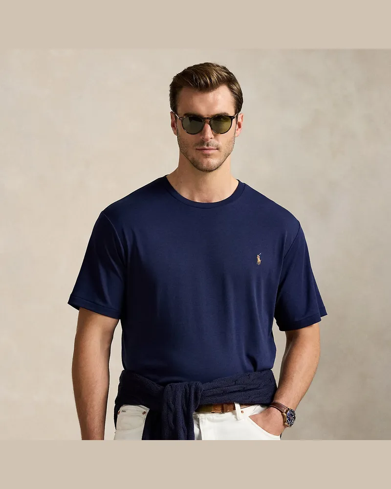 Ralph Lauren Große Größen - Rundhals-T-Shirt aus weicher Baumwolle Blue