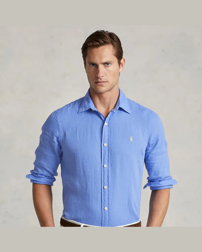 Ralph Lauren Slim-Fit Leinenhemd Blue