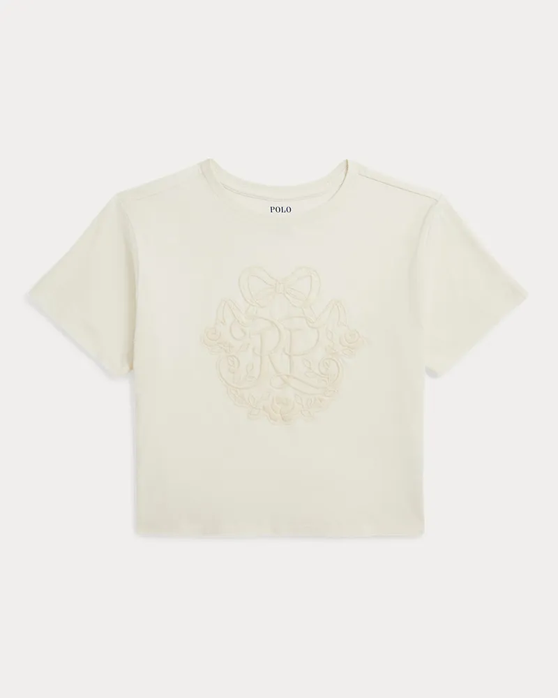 Ralph Lauren Kastenförmiges Baumwolljersey-T-Shirt Cream