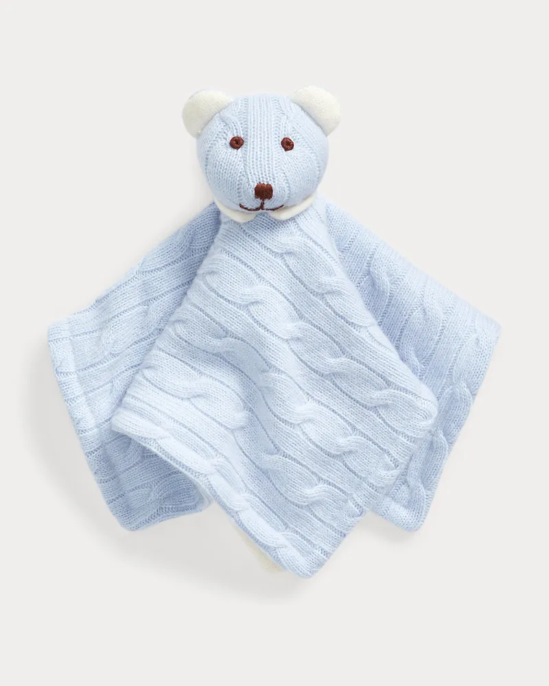 Ralph Lauren Kaschmir-Kuscheldecke mit Bär Blue