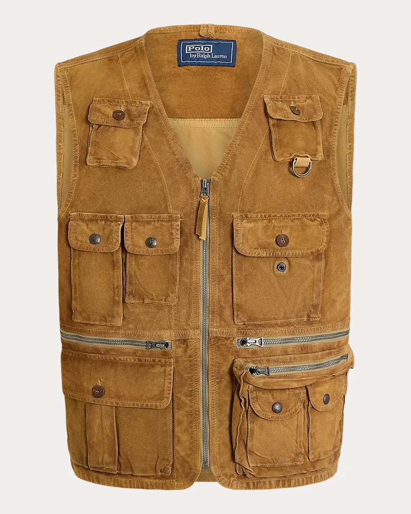 Ralph Lauren Utility-Weste aus Wildleder Tan