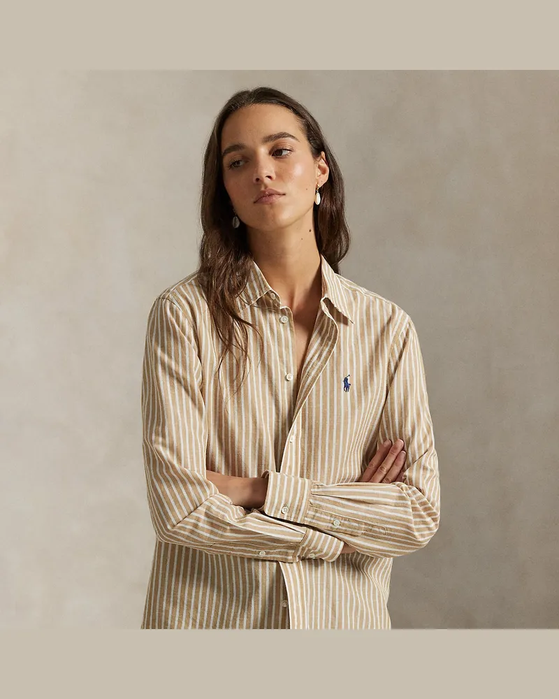Ralph Lauren Classic-Fit Baumwoll-Leinen-Hemd Tan