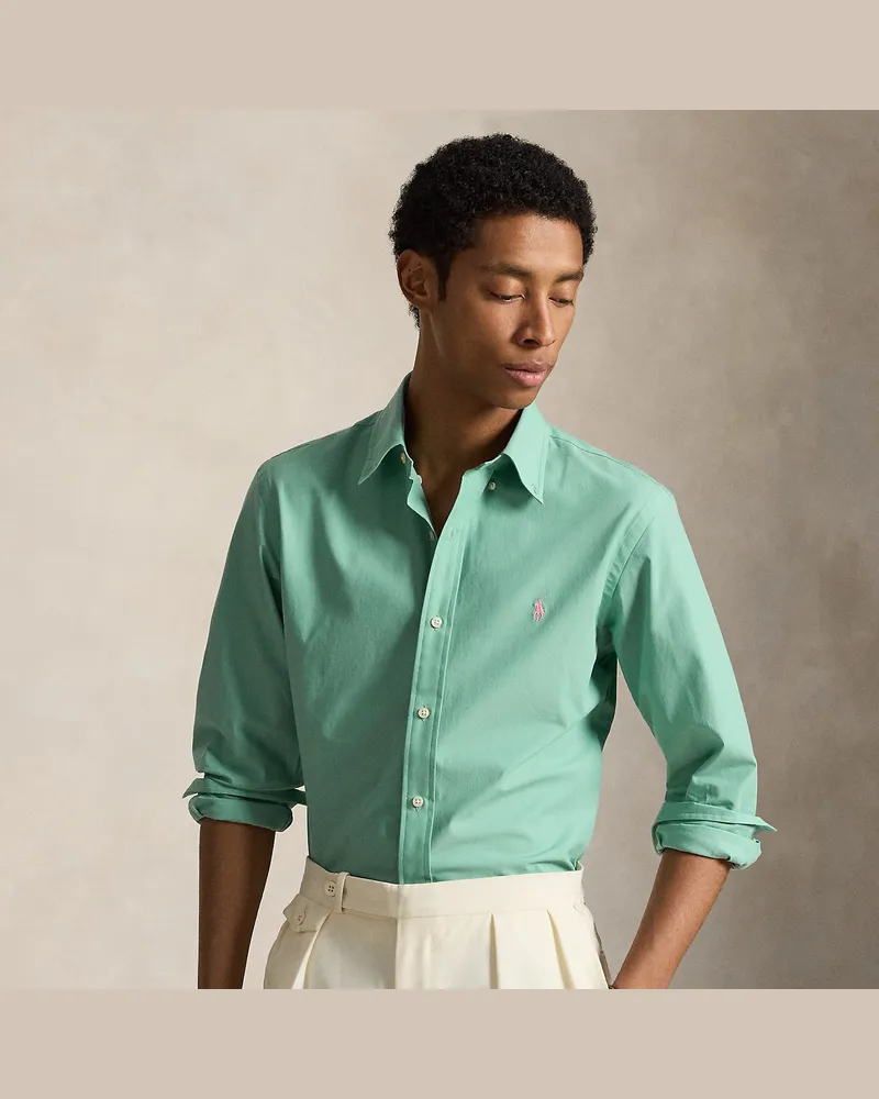 Ralph Lauren Custom-Fit Hemd aus Stretchpopeline Green