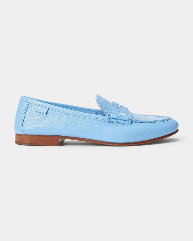 Ralph Lauren Pennyloafer aus Narbenleder Blue
