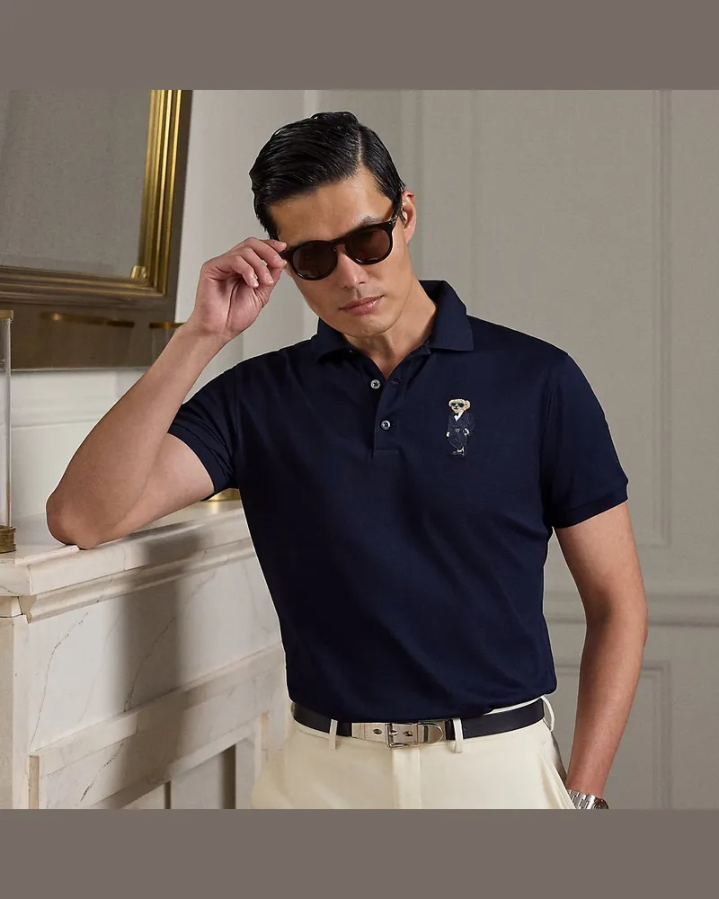 Ralph Lauren Custom-Slim-Fit Poloshirt mit Polo Bear Blue