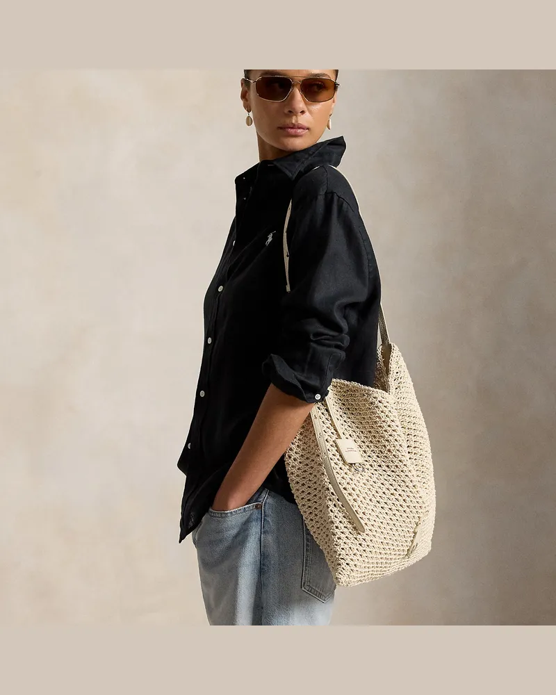 Ralph Lauren Umhängetasche Polo Play aus Kordsamt Cream