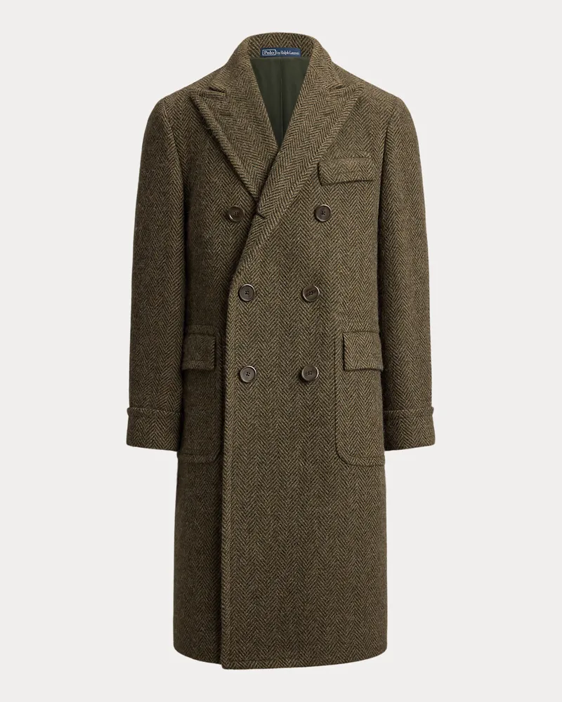 Ralph Lauren Der Polo-Mantel aus Fischgrat-Tweed Green