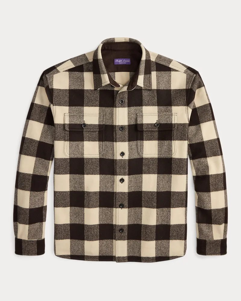 Ralph Lauren Wollhemd mit Buffalo-Karo Brown