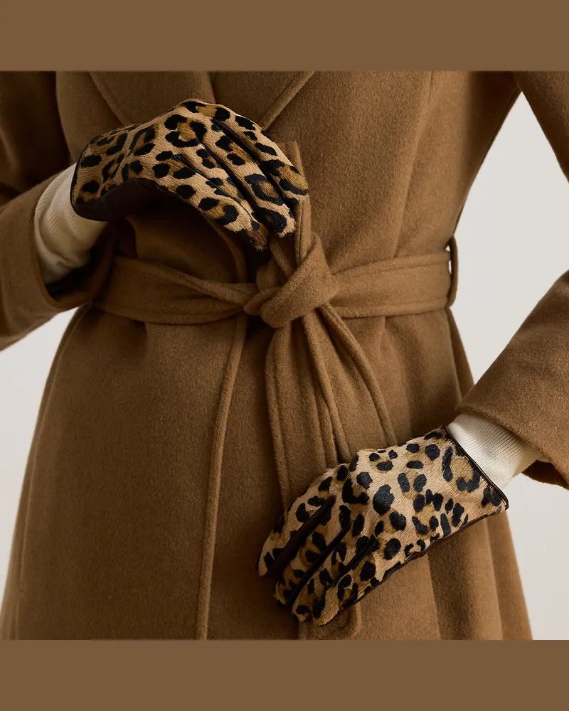 Ralph Lauren Handschuhe aus Kalbsfell und Schafleder Brown