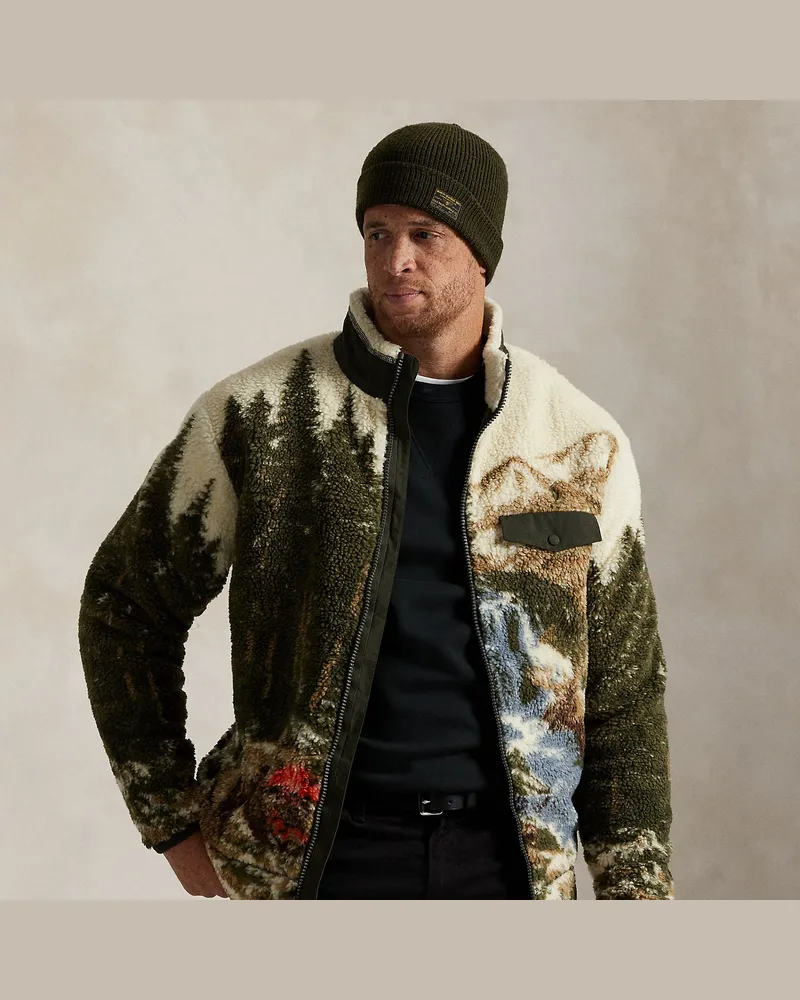 Ralph Lauren Große Größen - Jacke aus hochflorigem Fleece mit Grafik Multi