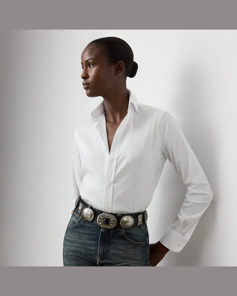 Ralph Lauren Slim-Fit Stretchpopeline-Hemd Charmain White
