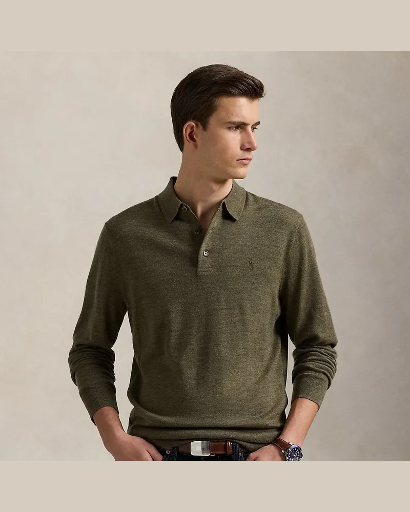 Ralph Lauren Wollpullover mit Polo-Kragen Green