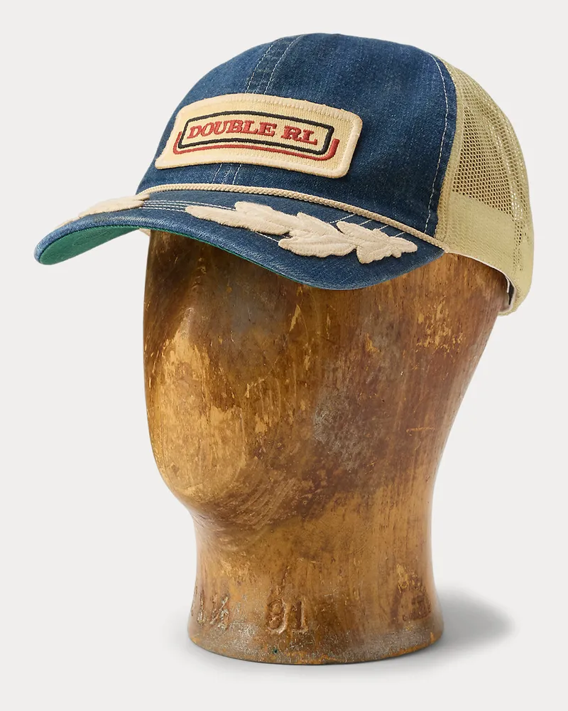 Ralph Lauren Truckerkappe aus Denim mit Logoaufnäher Blue