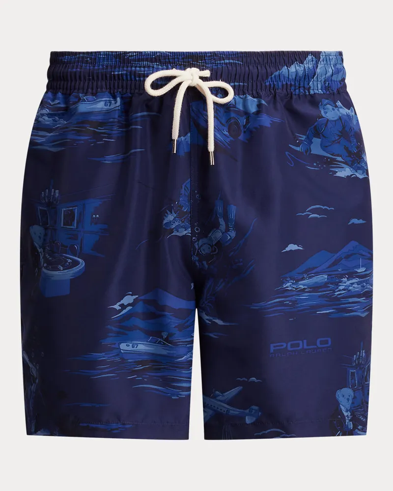 Ralph Lauren Badeshorts Traveler mit Polo Bear Blue