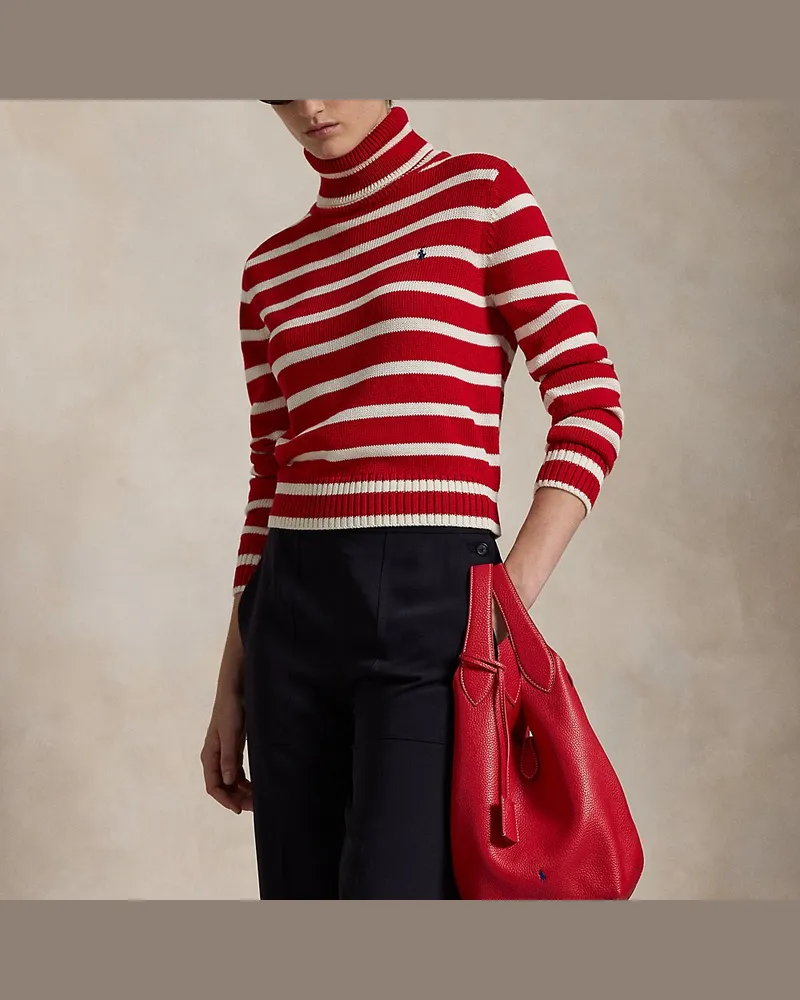 Ralph Lauren Ledertragetasche Polo Play Red