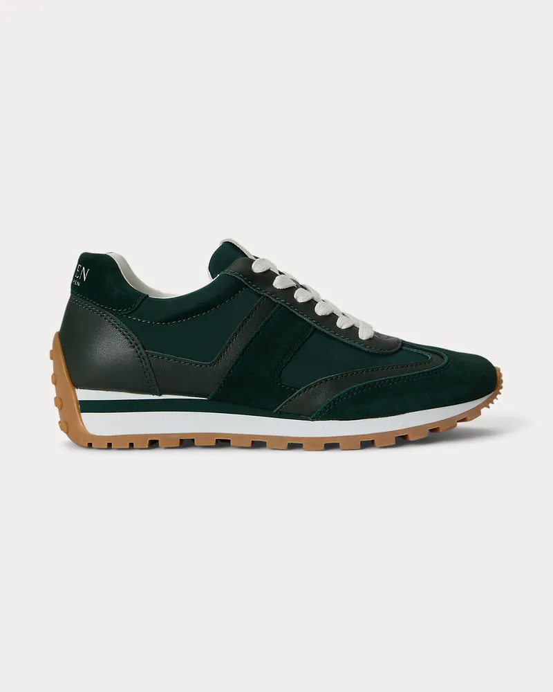 Ralph Lauren Ledersneaker Dani in Color-Block-Optik Green