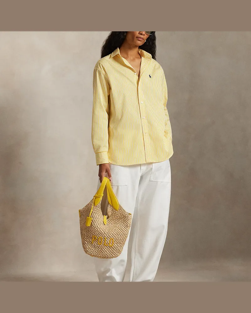 Ralph Lauren Tragetasche Polo Play aus Bast Yellow