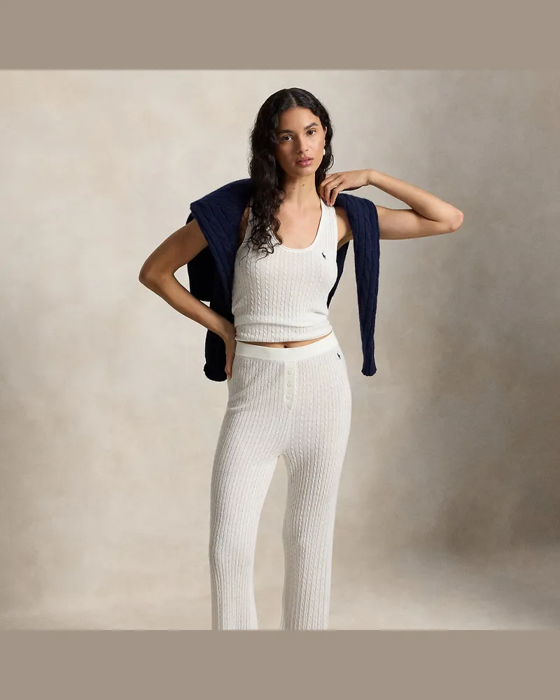 Ralph Lauren Zopfmuster-Pyjama mit Tanktop und Hose Tan
