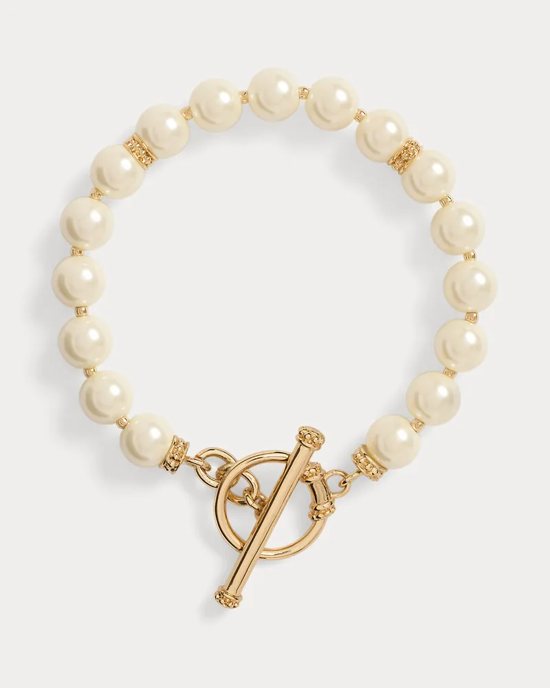 Ralph Lauren Leder-Halskette mit vergoldetem Anhänger Gold