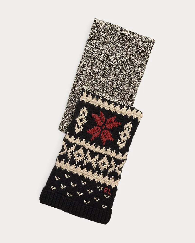 Ralph Lauren Schal aus melierter Wollmischung Black