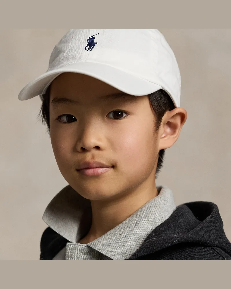 Ralph Lauren Klassische Baumwollchino-Baseballkappe White