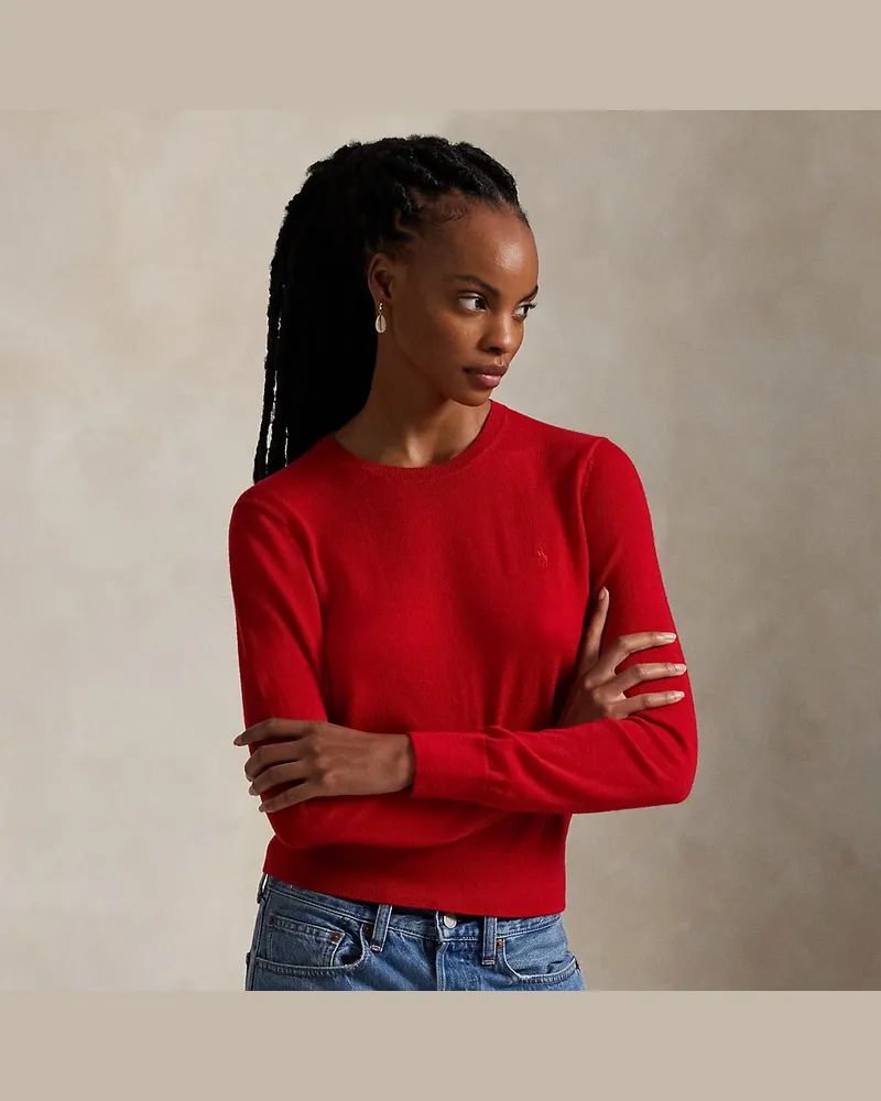 Ralph Lauren Wollpullover mit Rundhalsausschnitt Red