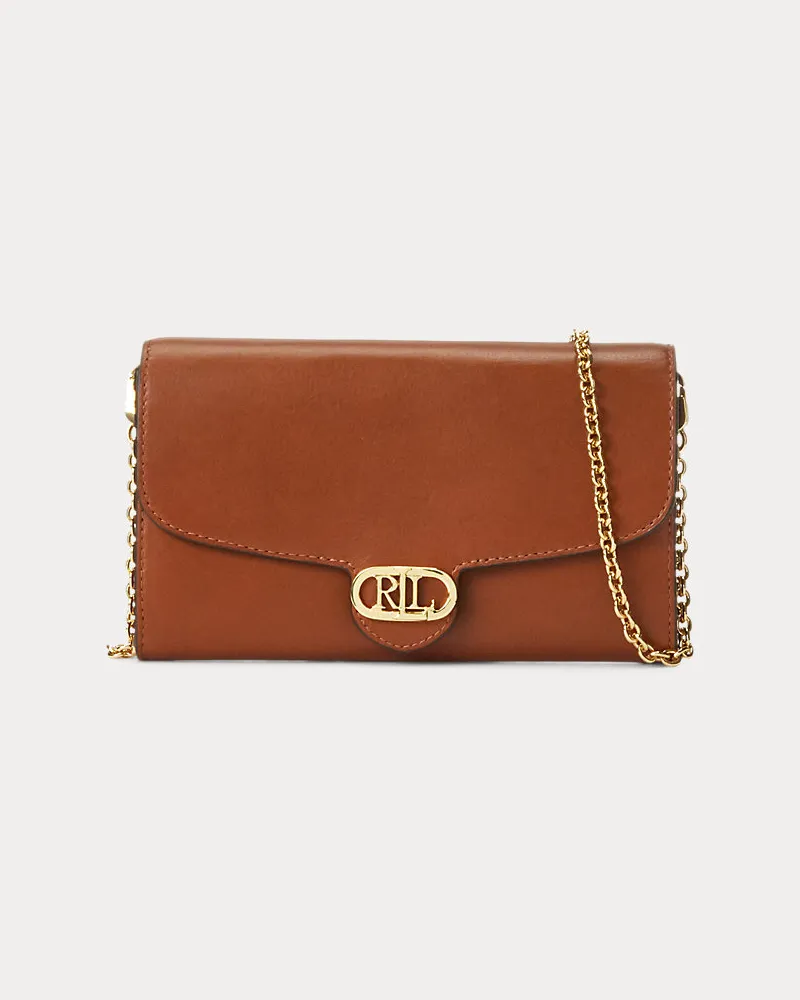 Ralph Lauren Mittelgroße Lederumhängetasche Adair Brown