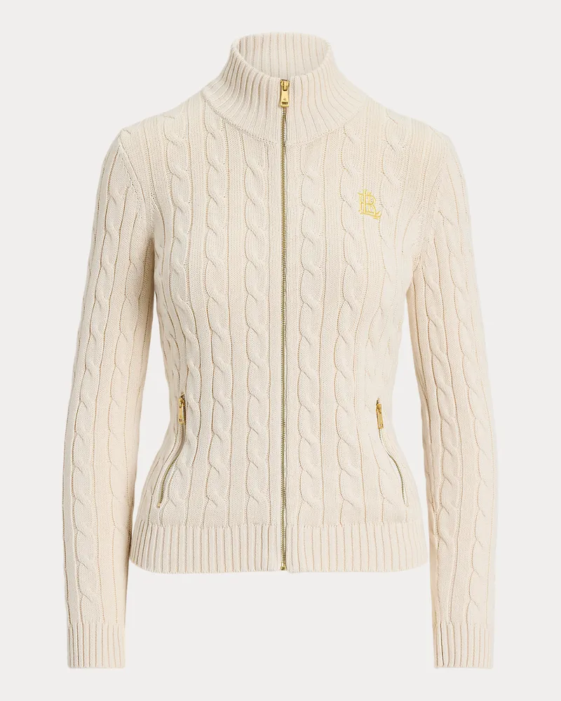 Ralph Lauren Jacke mit Zopfmuster und Reißverschluss Cream