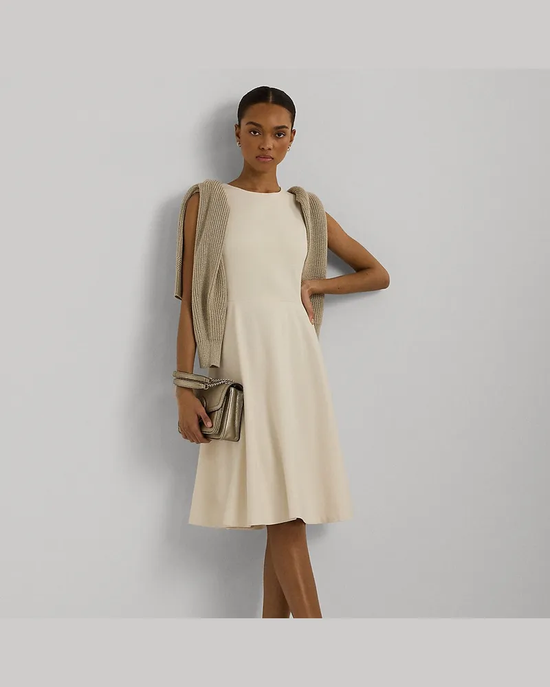 Ralph Lauren Ausgestelltes Kleid aus Ponté Cream