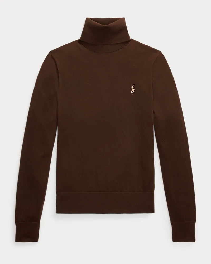 Ralph Lauren Rollkragenpullover aus Baumwollstrick Brown