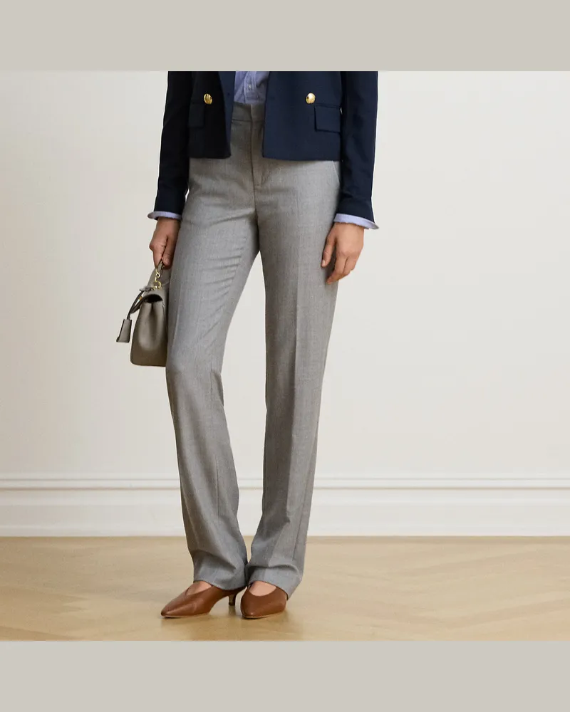 Ralph Lauren Melierte Wolltwill-Hose mit geradem Bein Grey