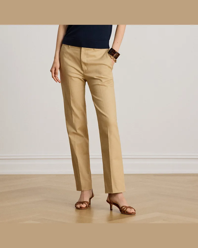 Ralph Lauren Kurzgrößen - Slim-Straight-Fit Hose aus Baumwolle Tan
