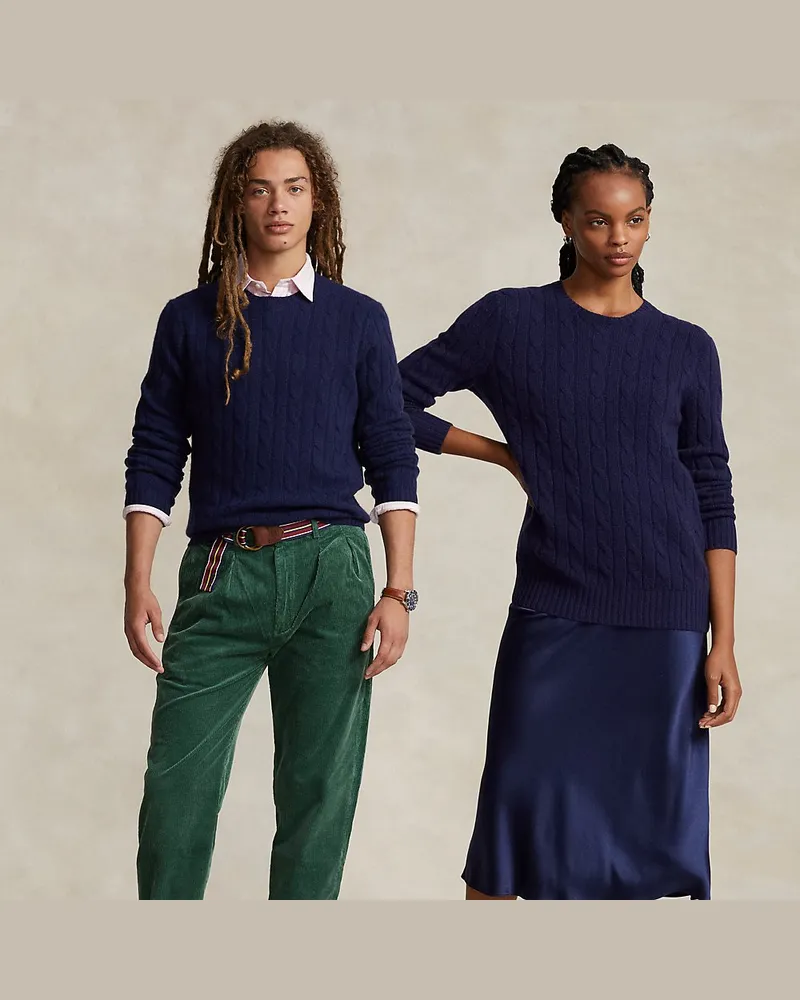 Ralph Lauren Der Kaschmirpullover mit Zopfmuster Blue