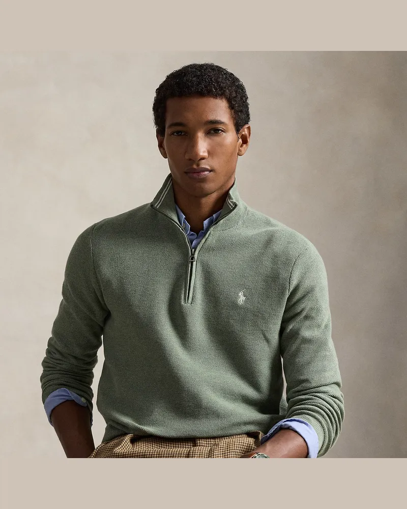 Ralph Lauren Pullover aus Baumwollpiqué Green