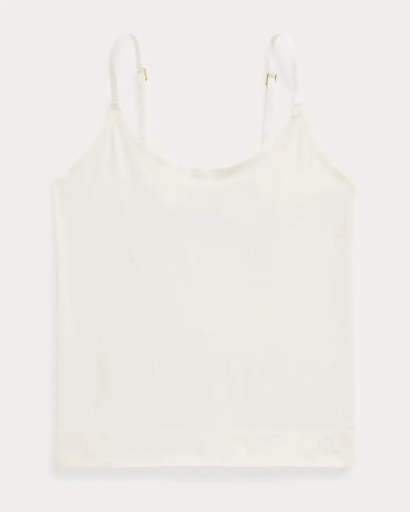 Ralph Lauren Nahtloses Oberteil mit rundem Ausschnitt White