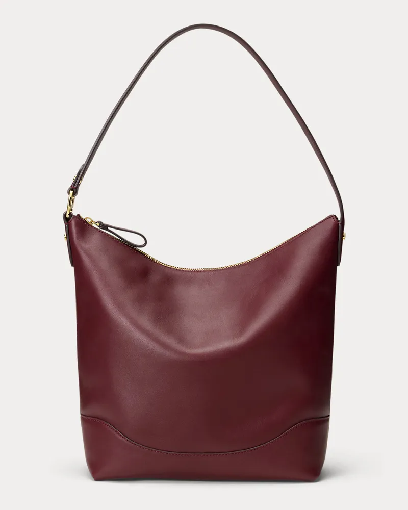 Ralph Lauren Große Leder-Beuteltasche Tasha Red