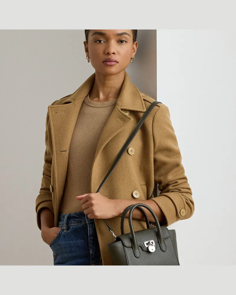 Ralph Lauren Kleine Narbenleder-Umhängetasche Tanner Green