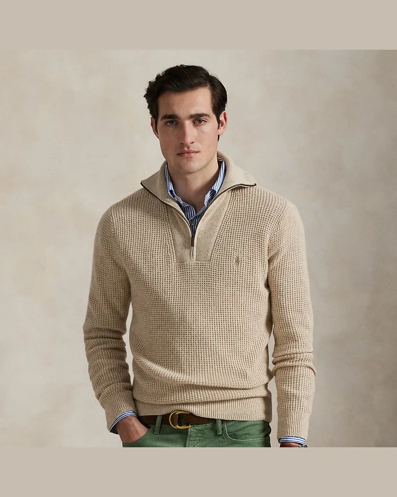 Ralph Lauren Karostrickpullover mit Wolle Cream