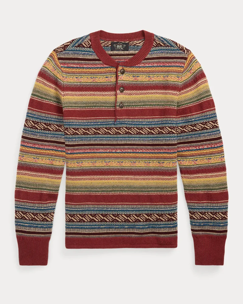 Ralph Lauren Henley-Pullover aus Wollmischung Red