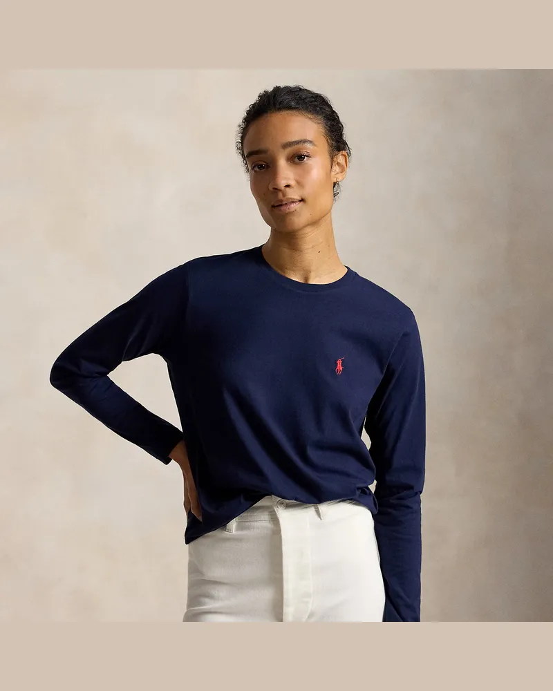 Ralph Lauren Classic-Fit Langarm-T-Shirt aus Jersey Blue