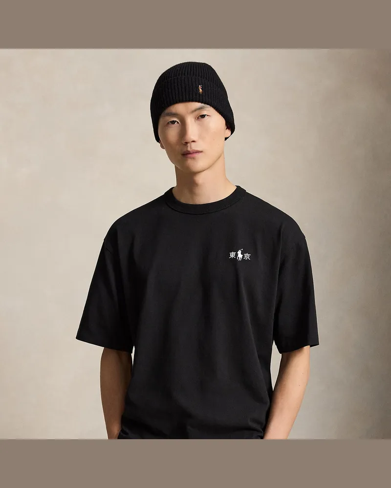 Ralph Lauren Relaxed-Fit Jersey-Grafik-T-Shirt Black