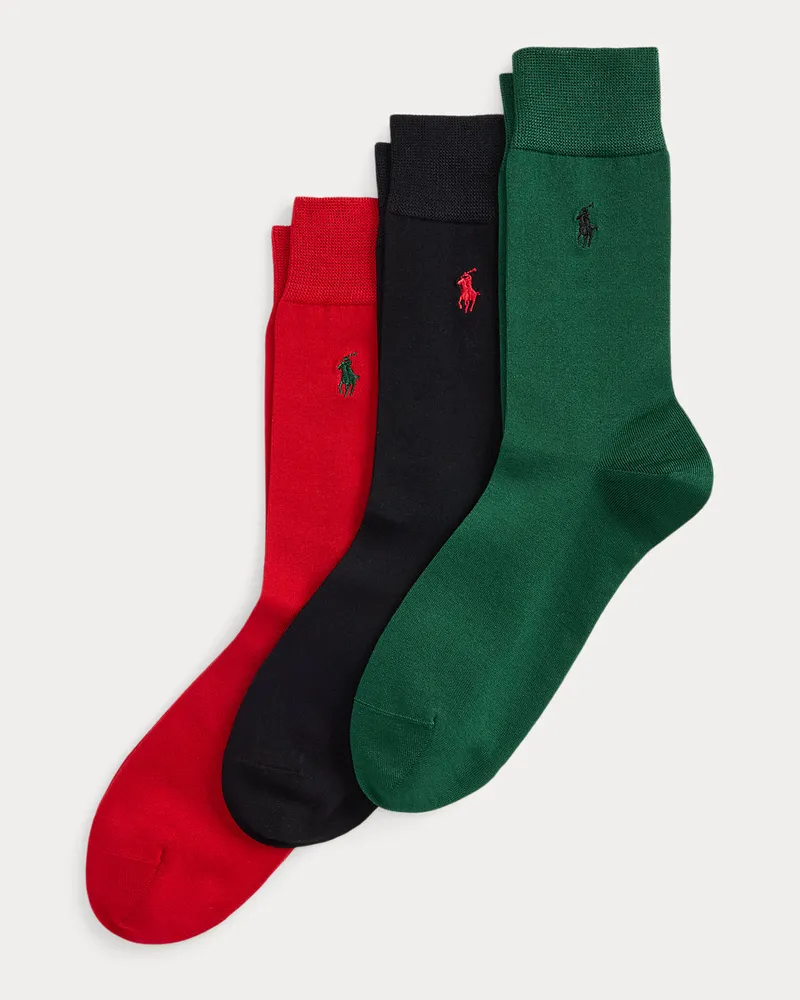 Ralph Lauren 3er-Pack Anzugsocken mit Baumwolle Green