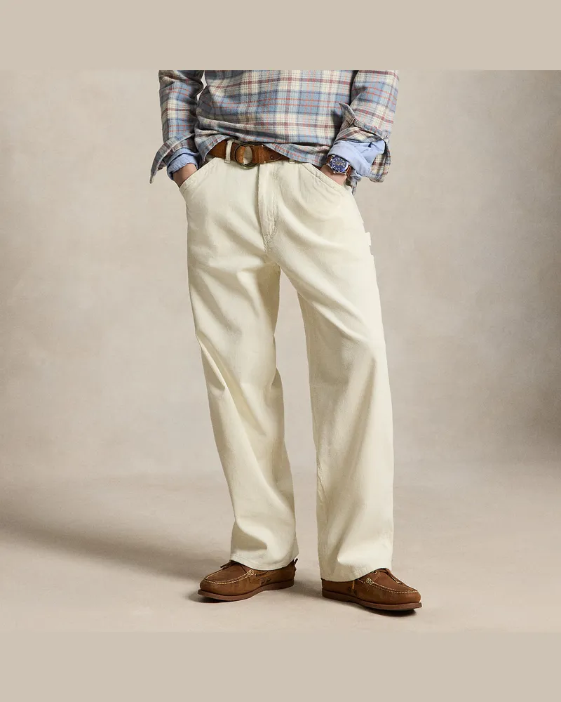 Ralph Lauren Relaxed-Fit Zimmermannshose aus Kordsamt White