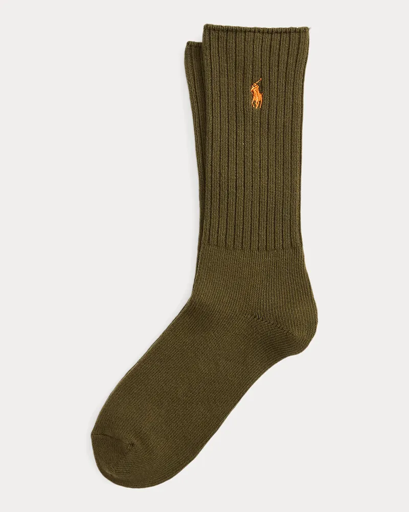 Ralph Lauren Crew-Socken mit charakteristischem Pony Green