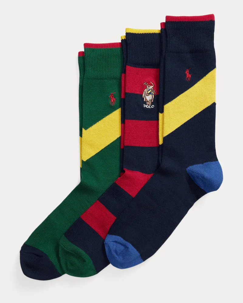 Ralph Lauren 3er-Pack Anzugsocken mit Polo Bear Blue