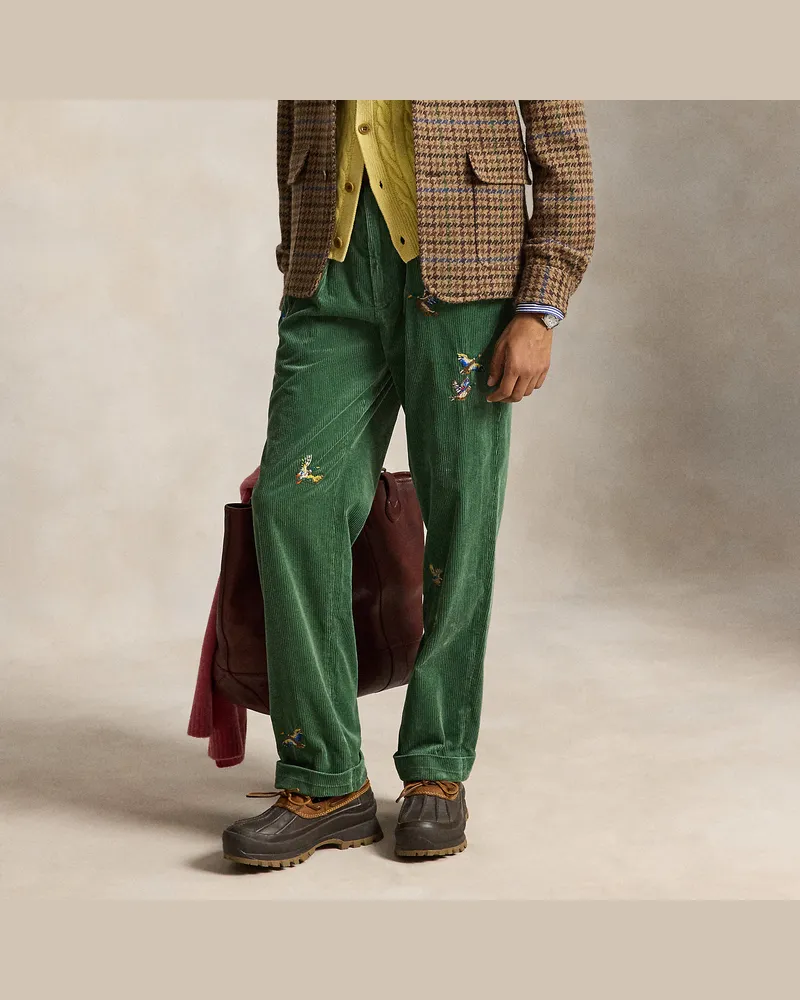 Ralph Lauren Relaxed-Fit Hose Whitman mit Stickerei Green