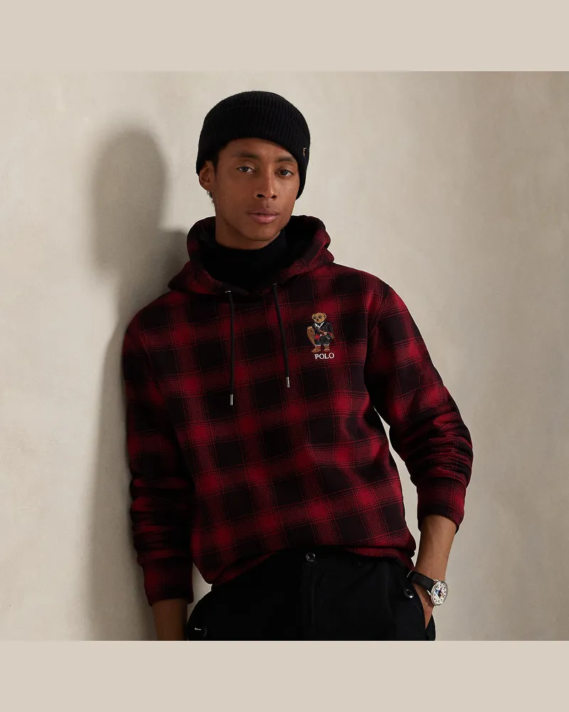 Ralph Lauren Fleece-Kapuzenpullover mit Polo Bear Red
